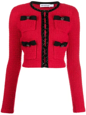 Cream Textured Knit Cardigan