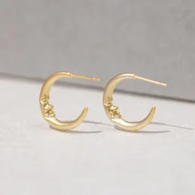 Crescent 18K Gold Moon Earrings