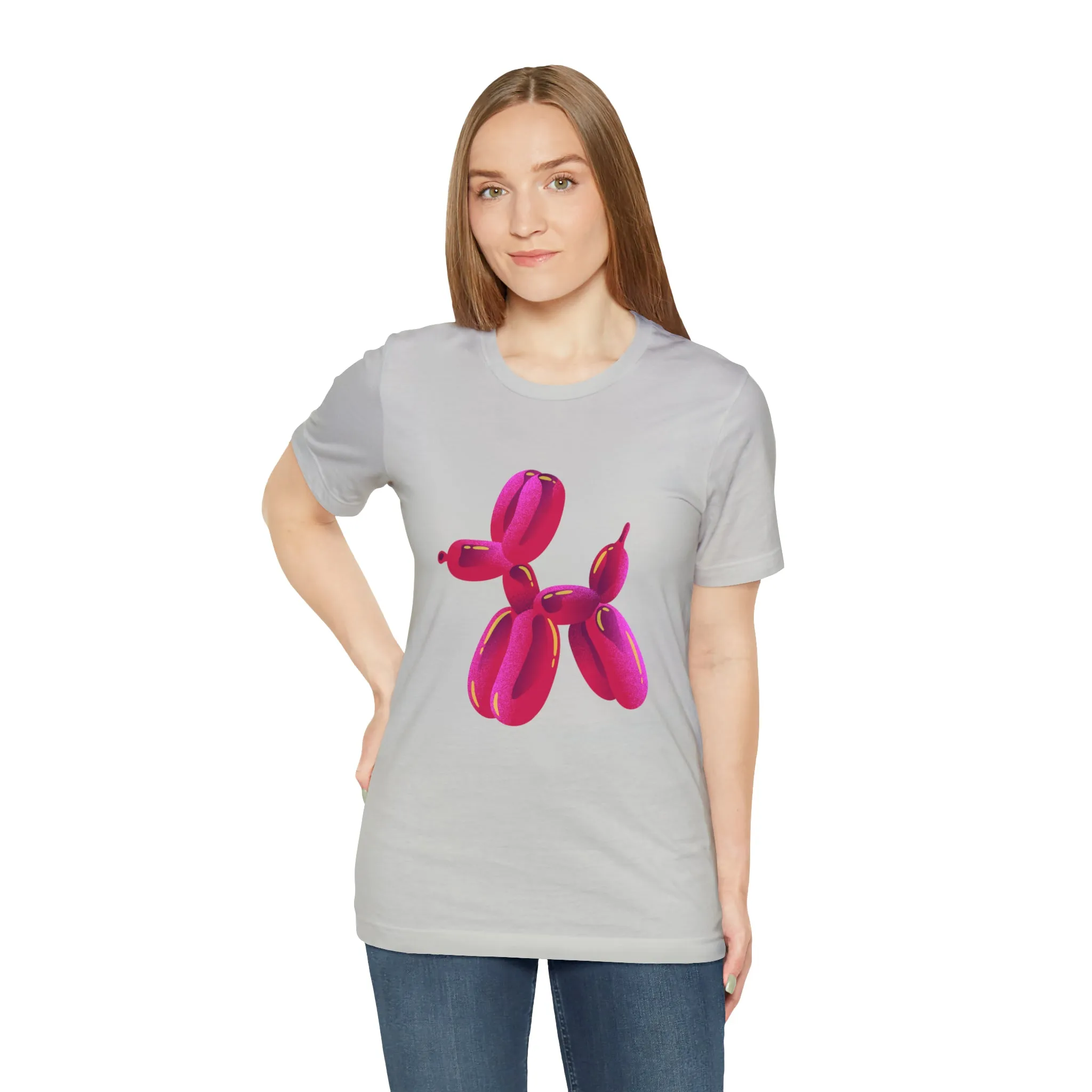 Dog balloon pink Unisex Jersey Short Sleeve Tee