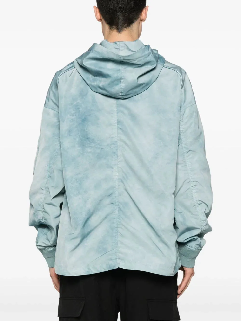 Dyeing-Like Puckering Hoodie