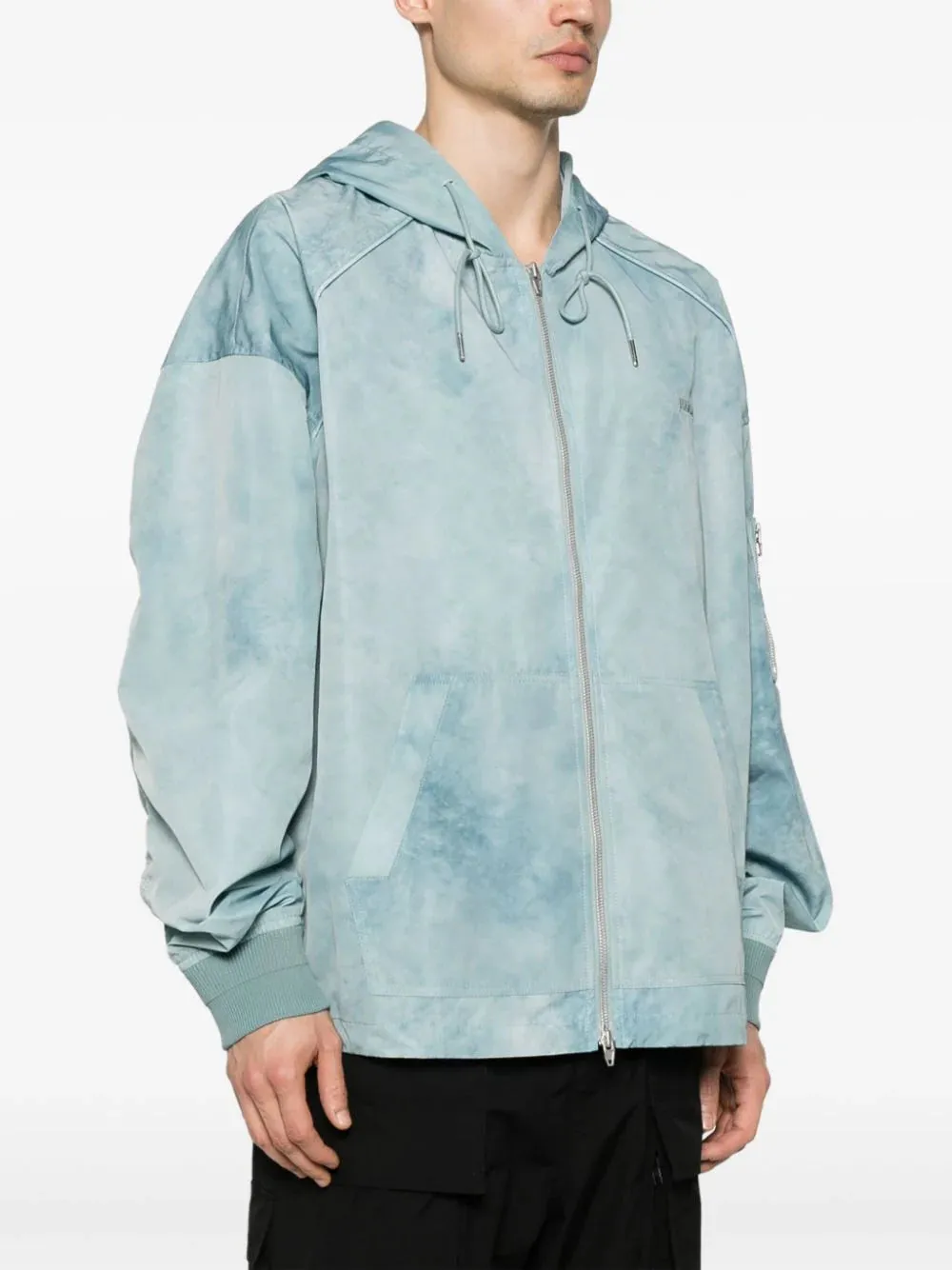 Dyeing-Like Puckering Hoodie