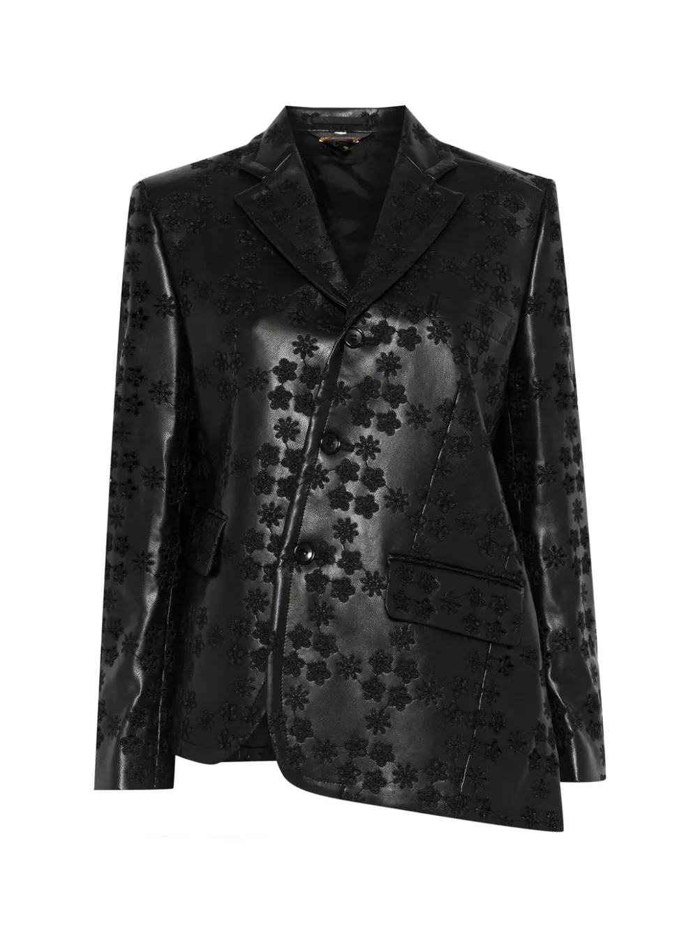 Fake Leather Allover Embroidery