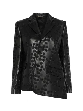 Fake Leather Allover Embroidery