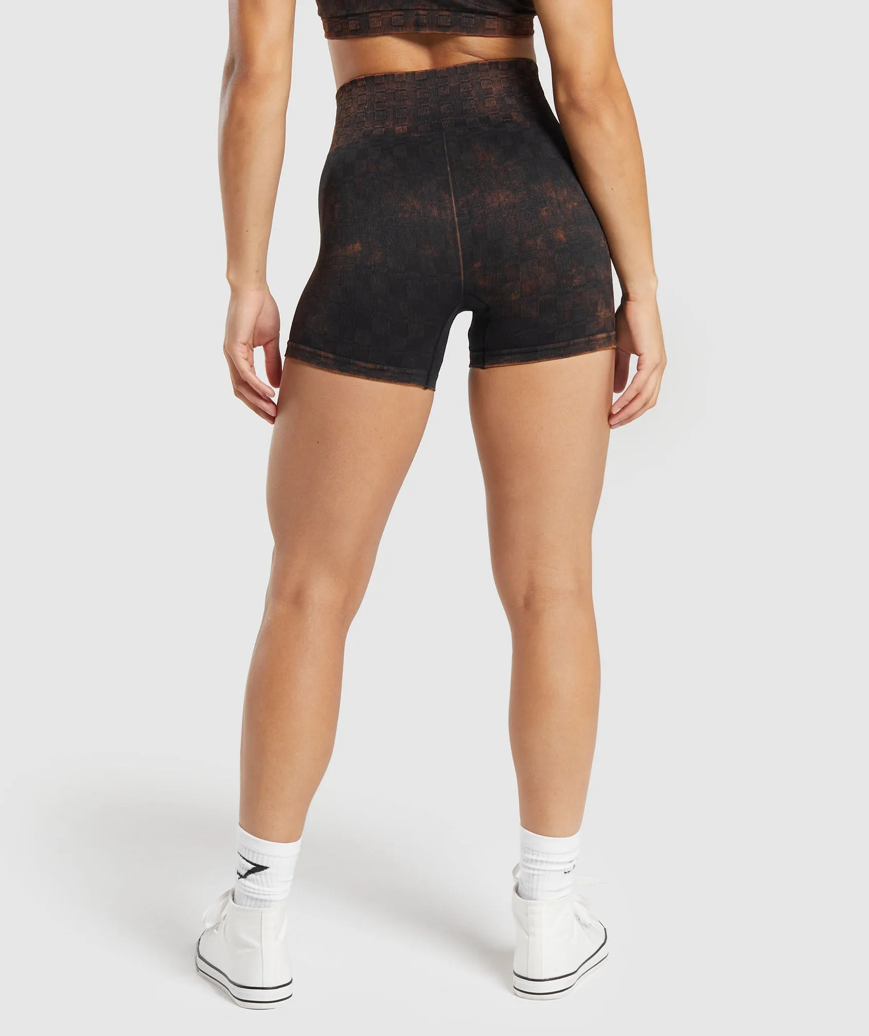 Gymshark Check Seamless Washed Shorts - Black