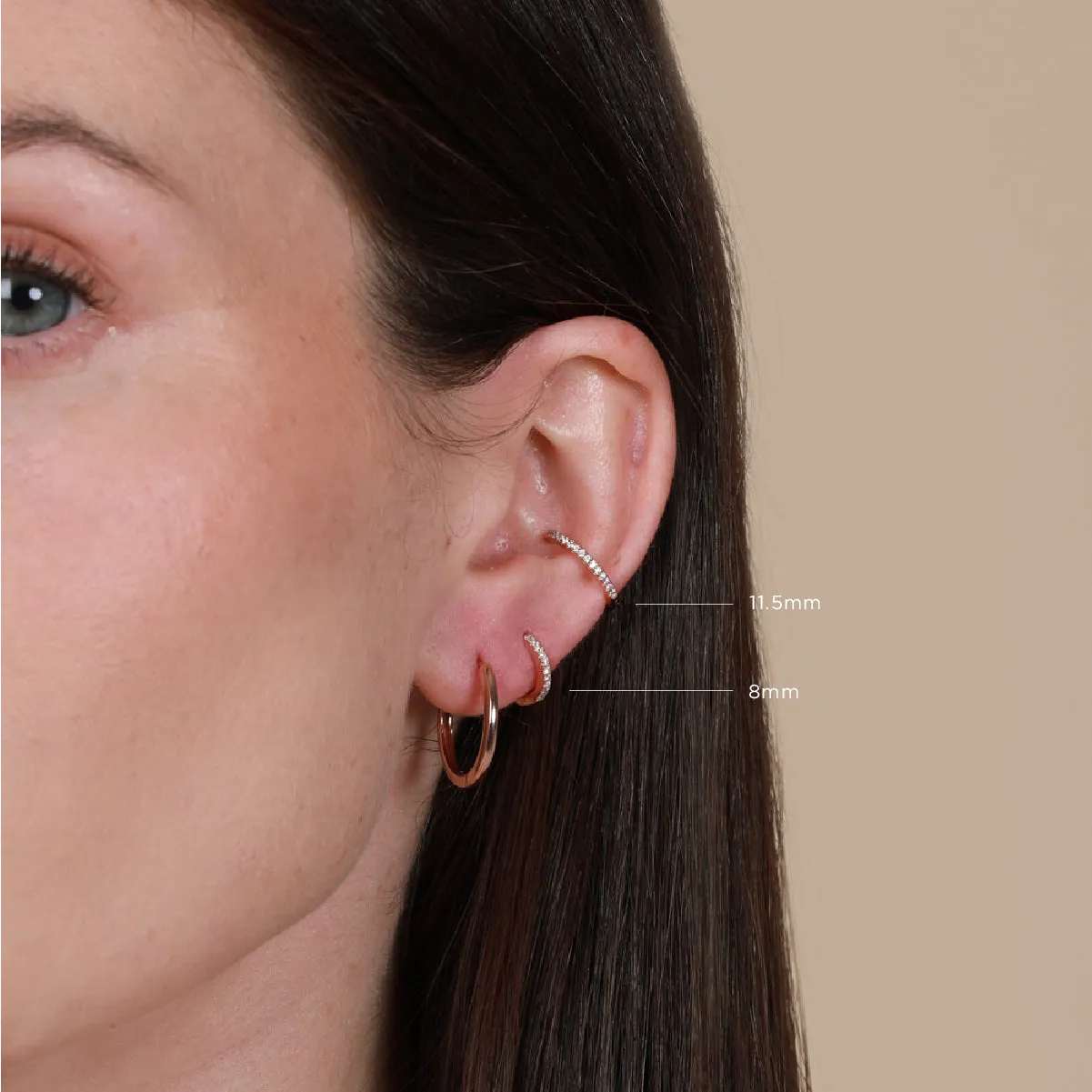 Jewelled Hoop 11.5mm in Gold