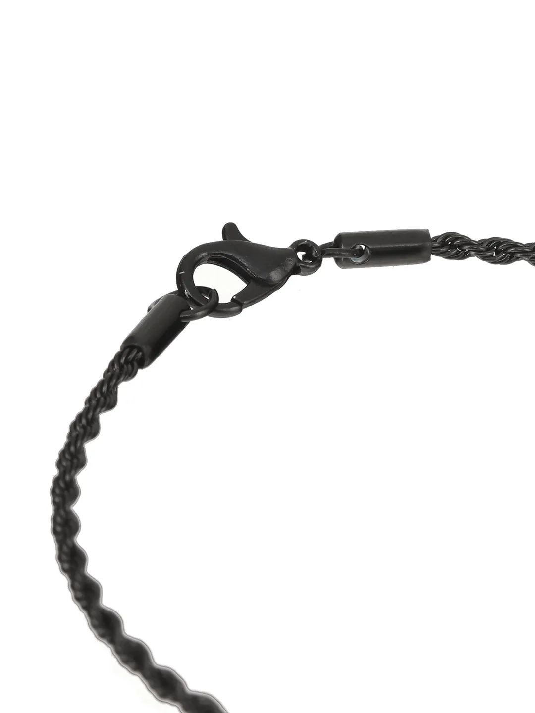 Men Black-Toned & Black Plated Stainless Steel Chain Necklace