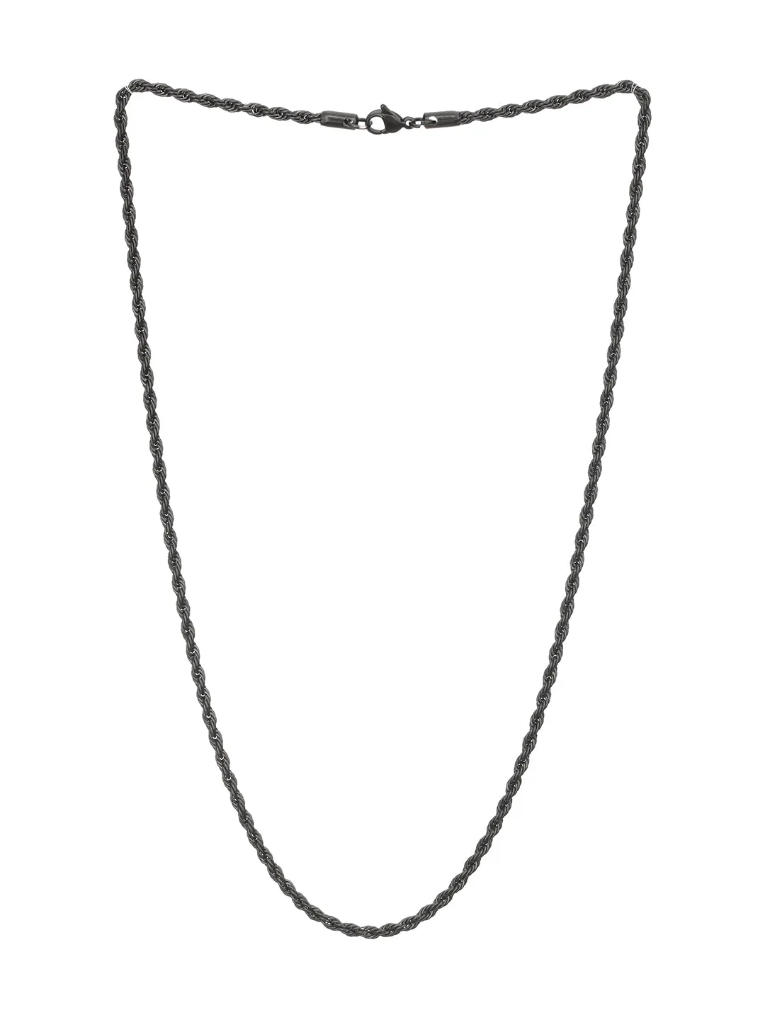 Men Black-Toned & Black Plated Stainless Steel Chain Necklace