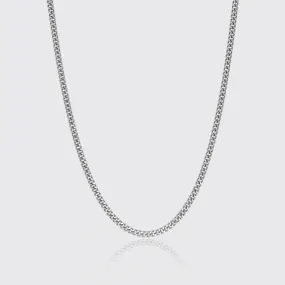 MICRO CUBAN CHAIN 3MM - Solid White Gold