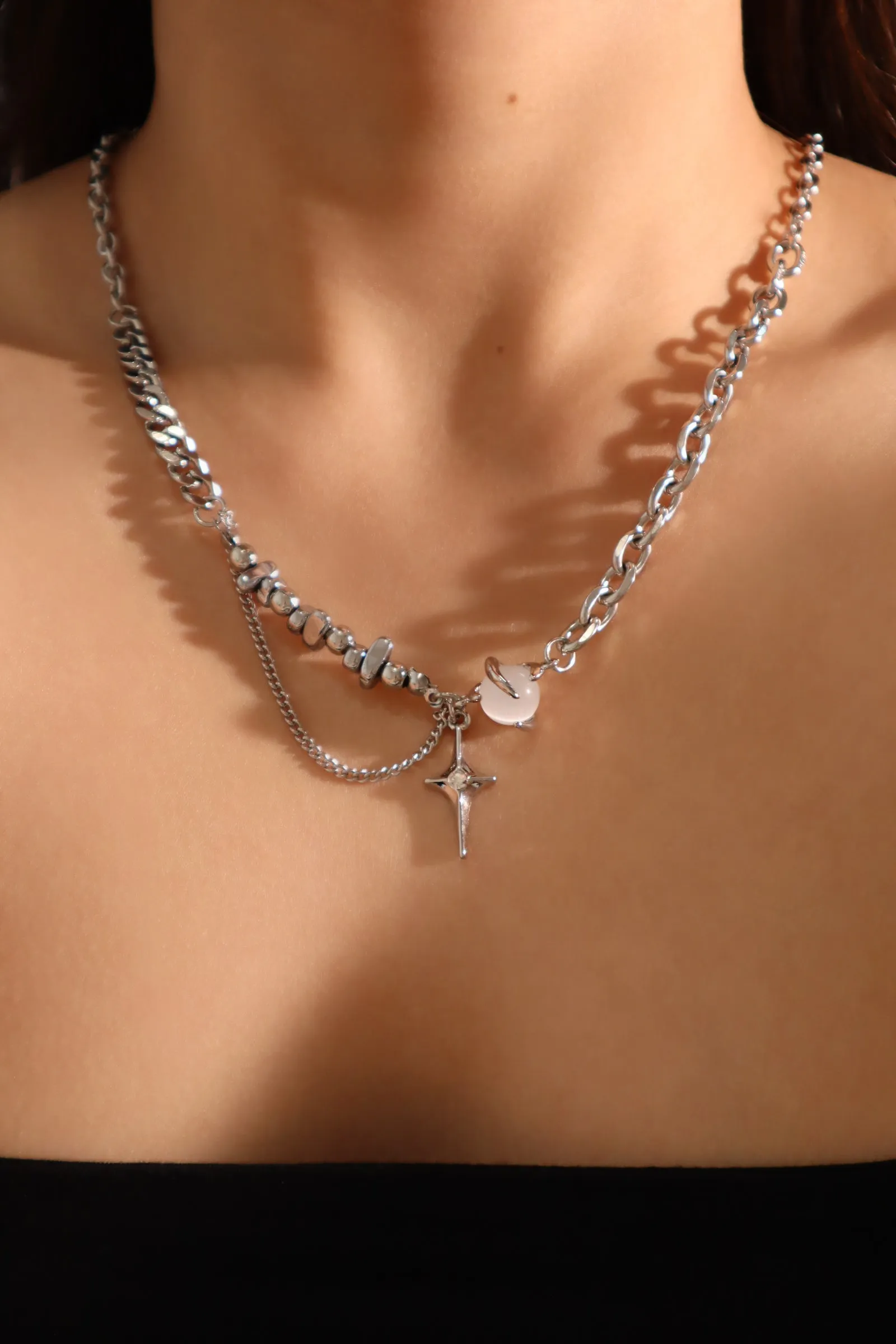 Moon Gem Star Chain Necklace