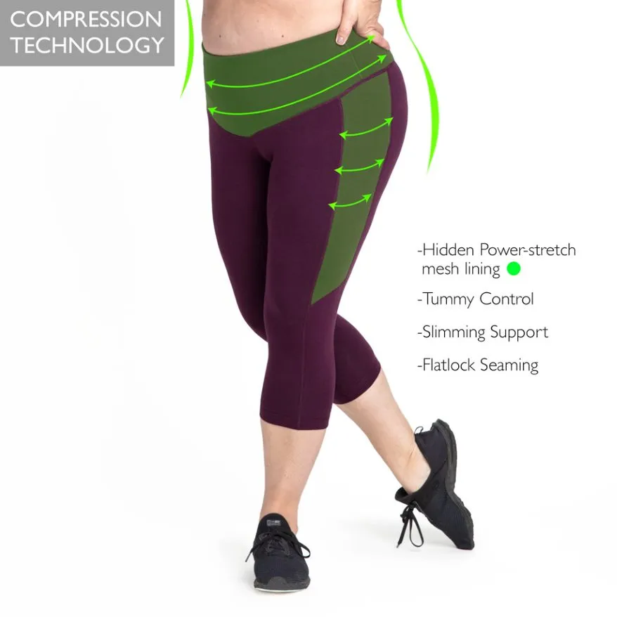 Navy Curve Basix Compression Capri