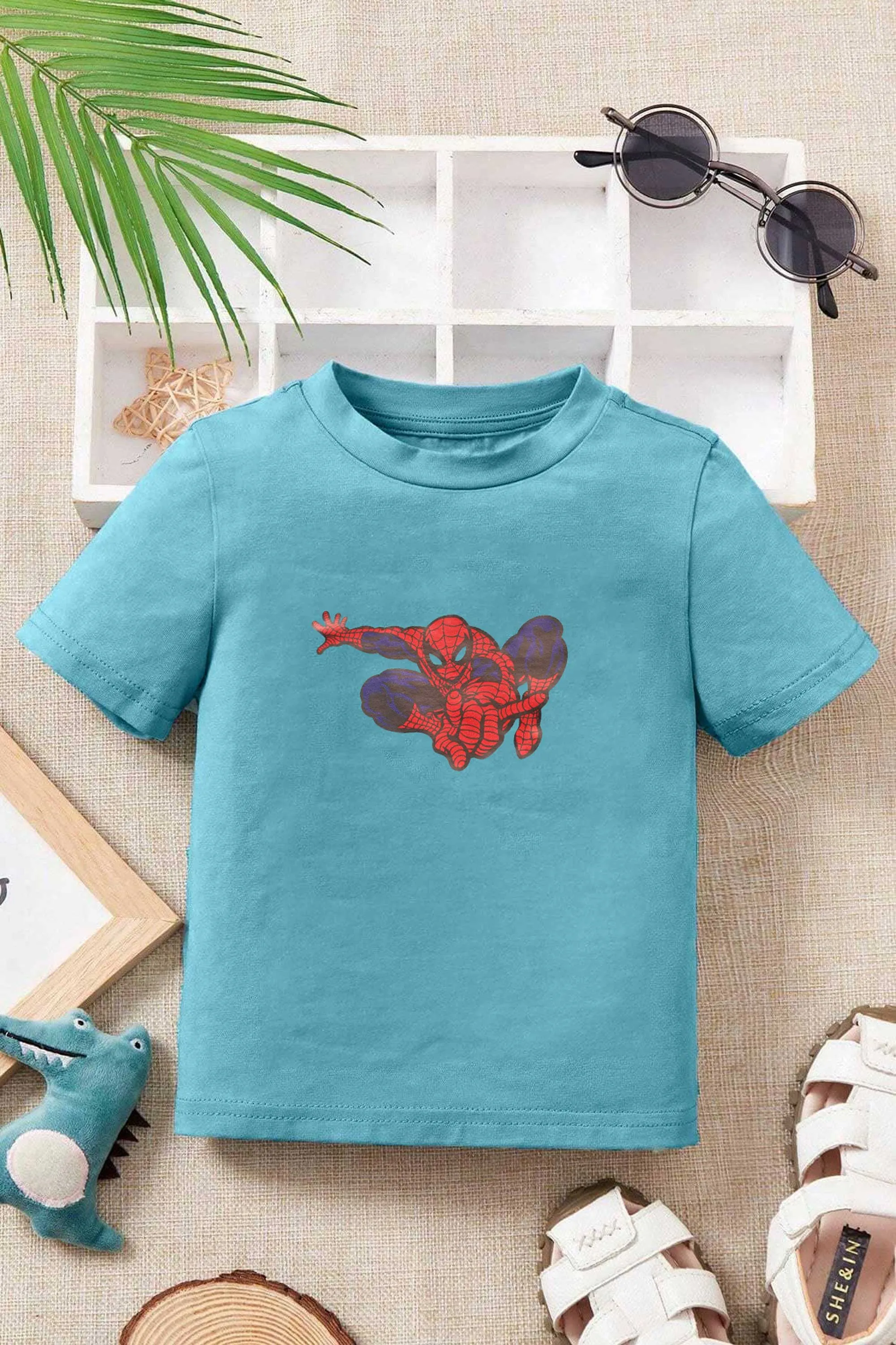 Polo Republica Boy's Superhero Spider Man Printed Tee Shirt