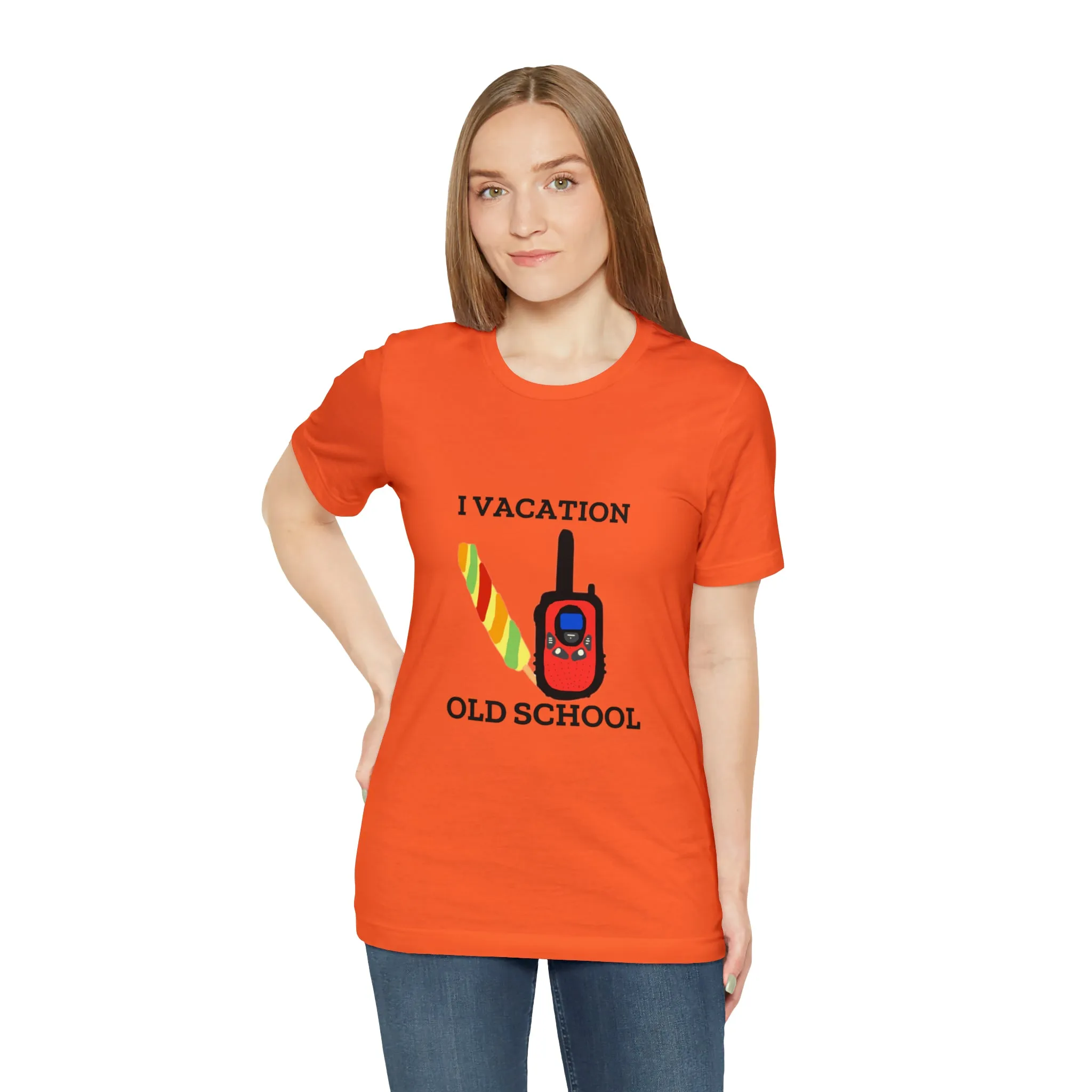 "I Vacation Old School" Unisex Jersey Short Sleeve Tee