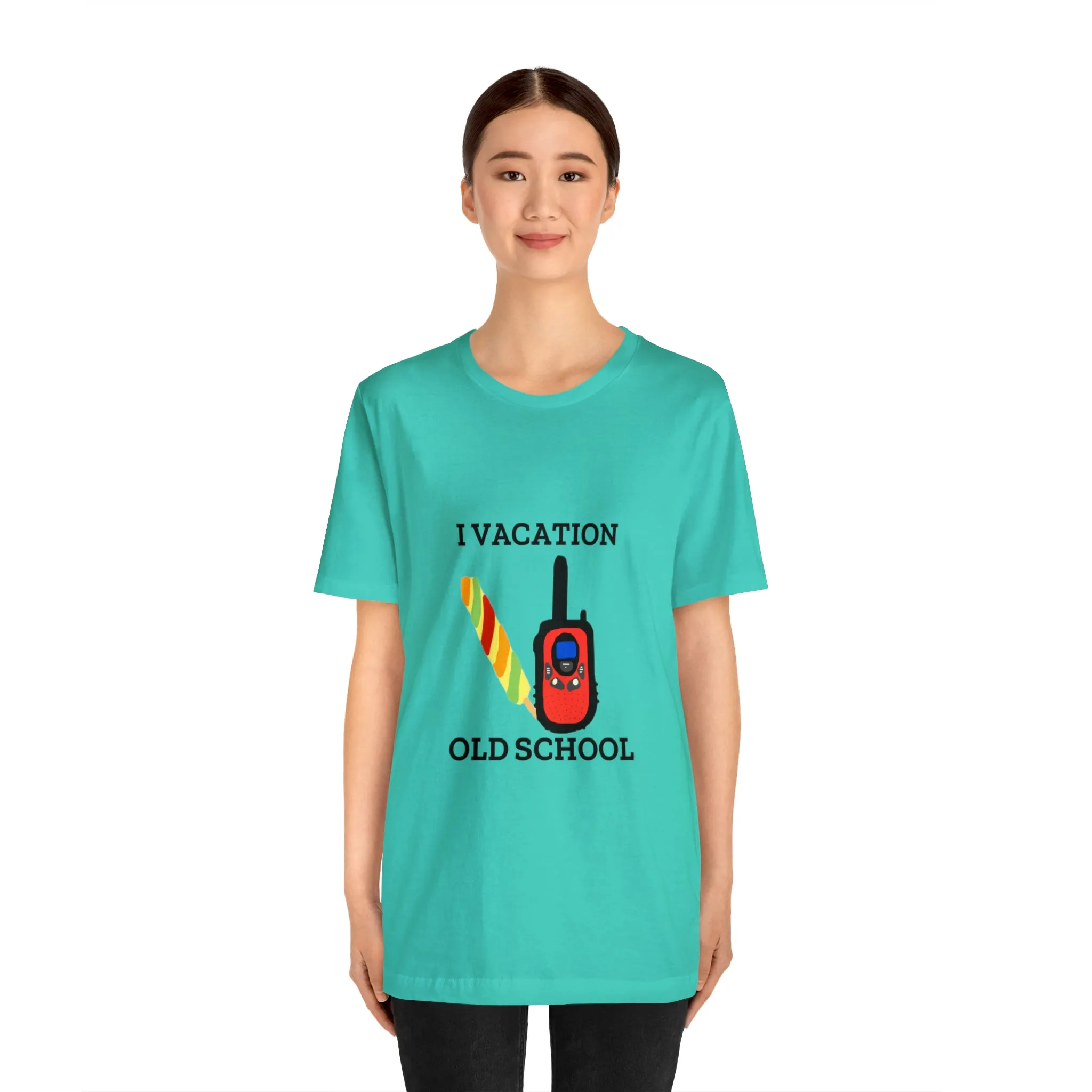 "I Vacation Old School" Unisex Jersey Short Sleeve Tee