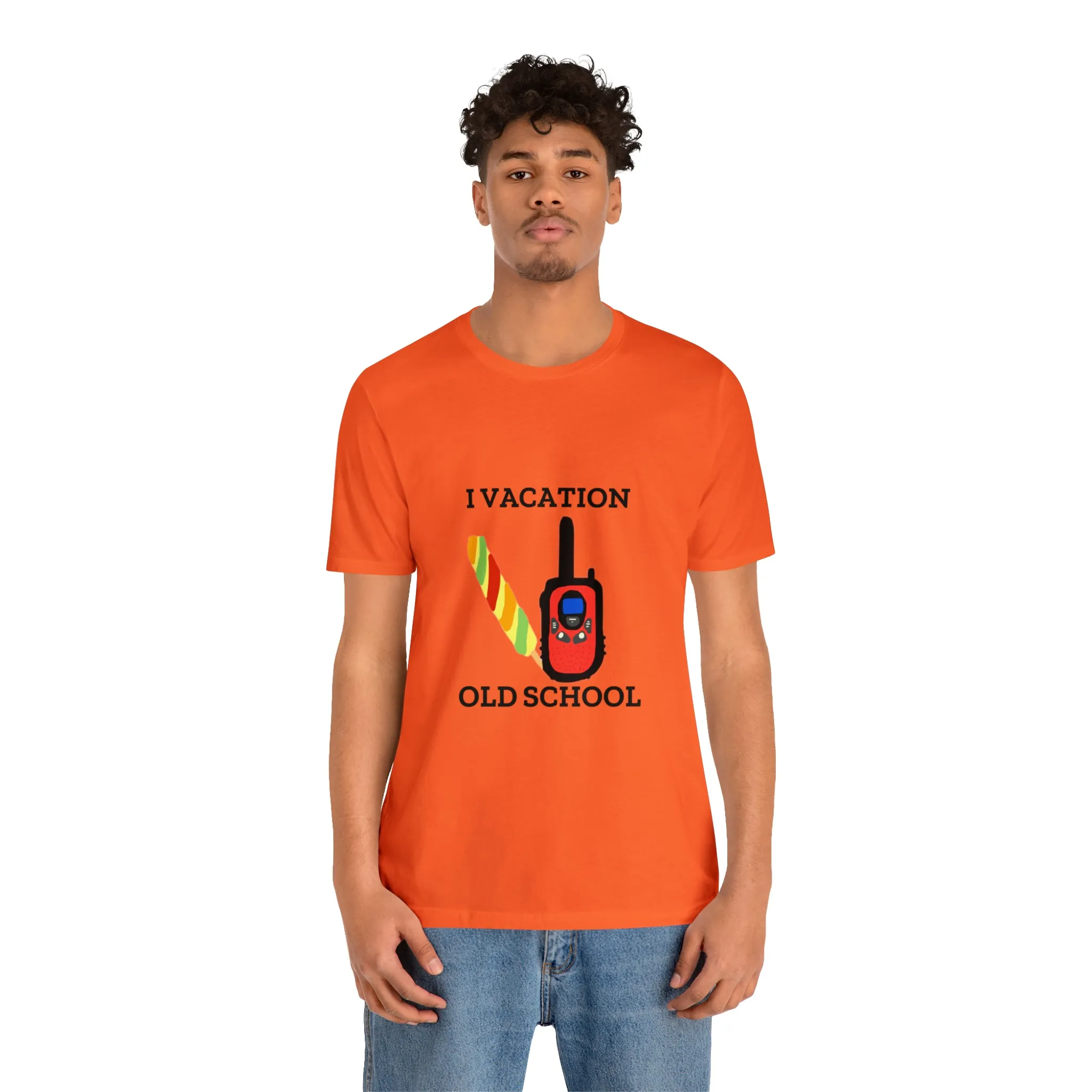 "I Vacation Old School" Unisex Jersey Short Sleeve Tee