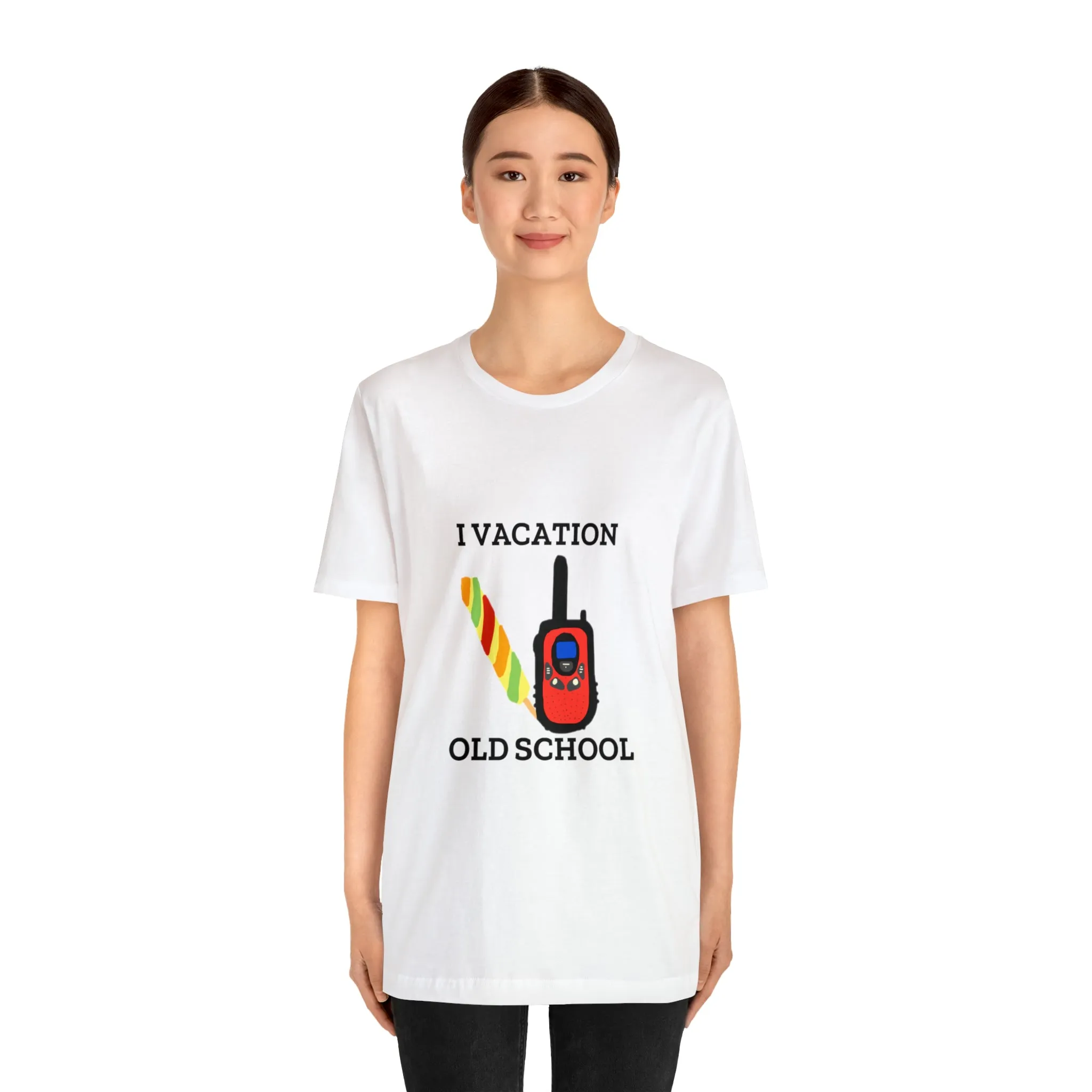 "I Vacation Old School" Unisex Jersey Short Sleeve Tee