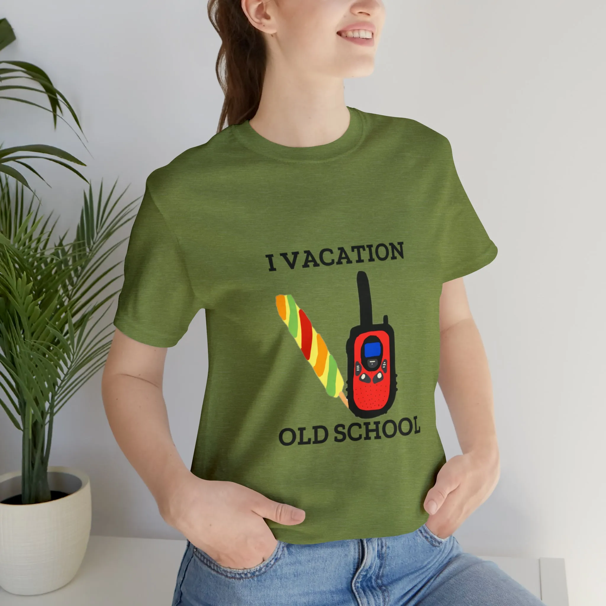 "I Vacation Old School" Unisex Jersey Short Sleeve Tee