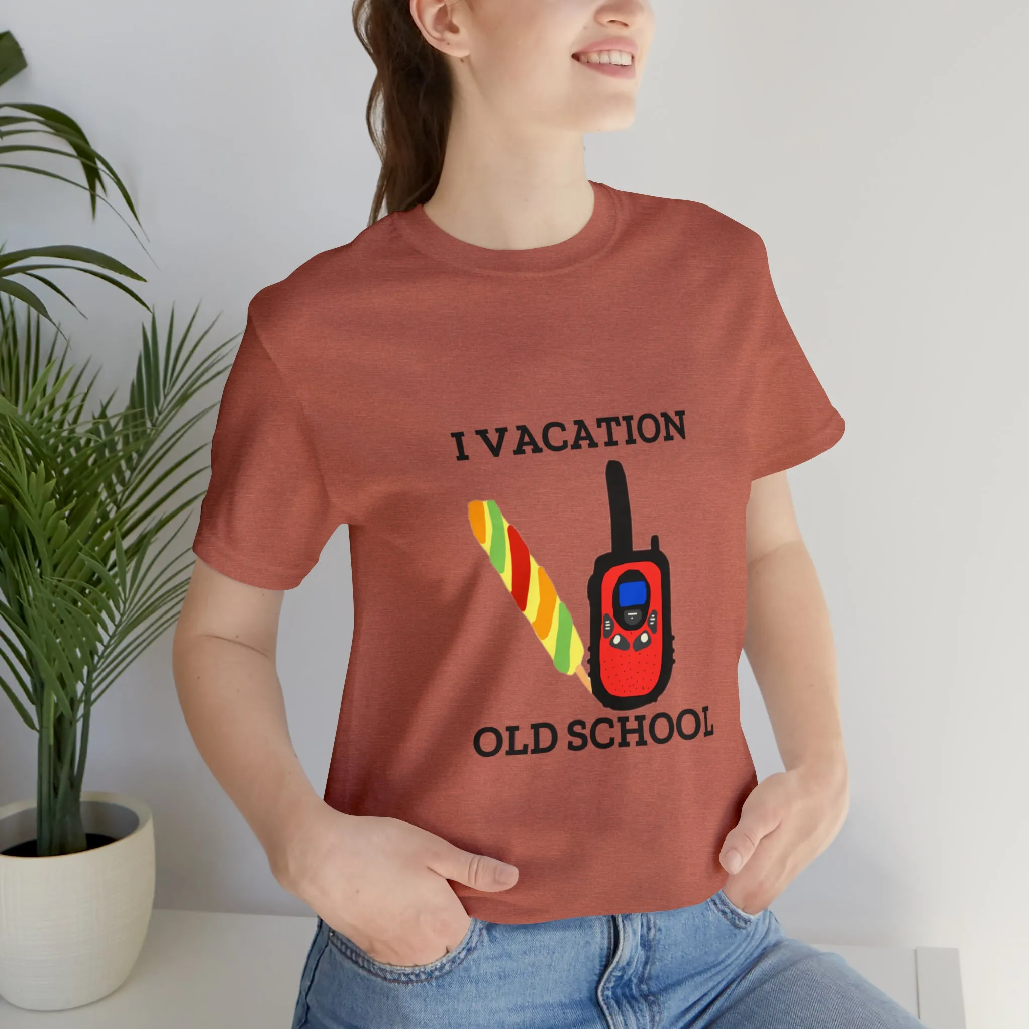 "I Vacation Old School" Unisex Jersey Short Sleeve Tee