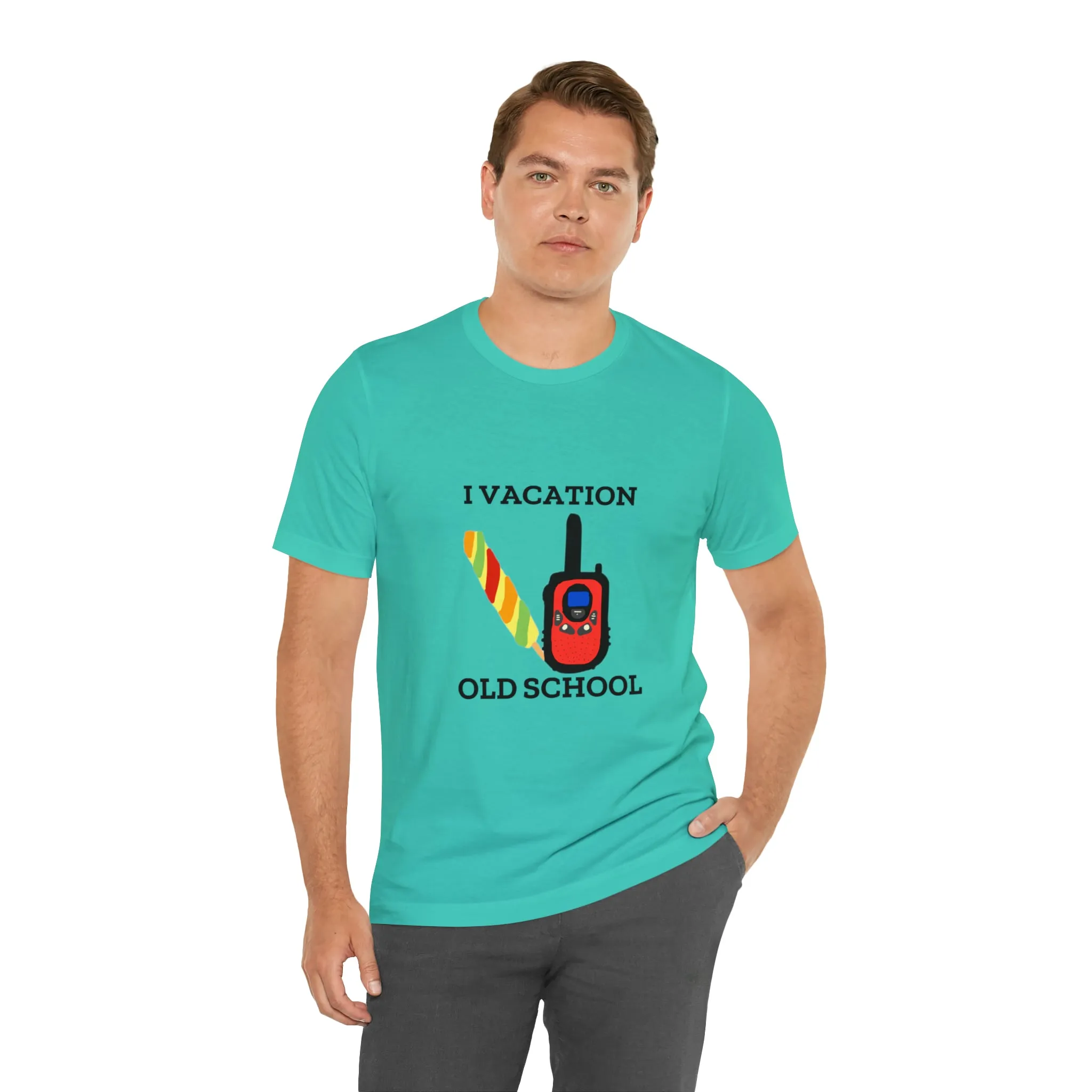 "I Vacation Old School" Unisex Jersey Short Sleeve Tee