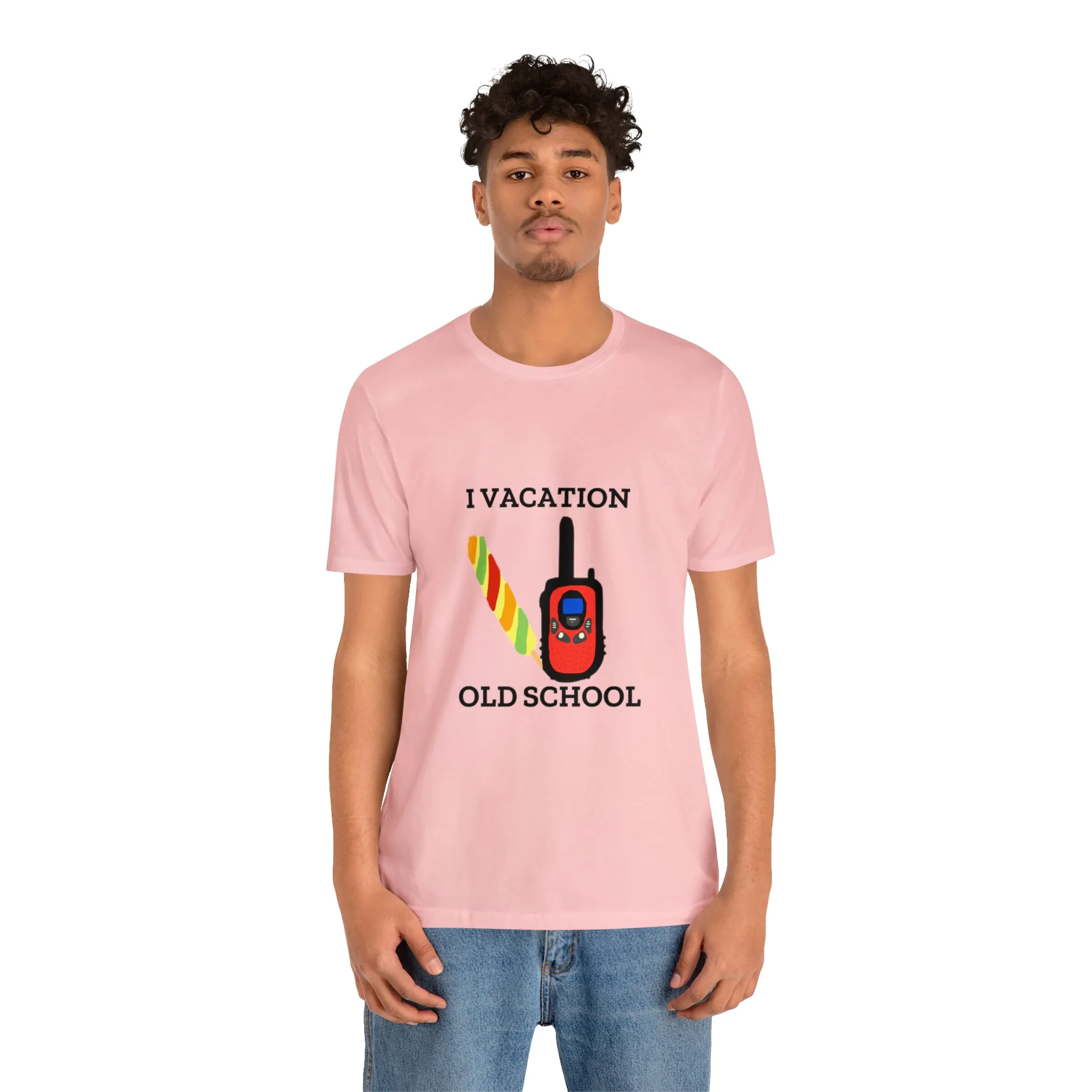 "I Vacation Old School" Unisex Jersey Short Sleeve Tee