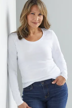 Women's Organic Scoop Neck Long Sleeve Tee